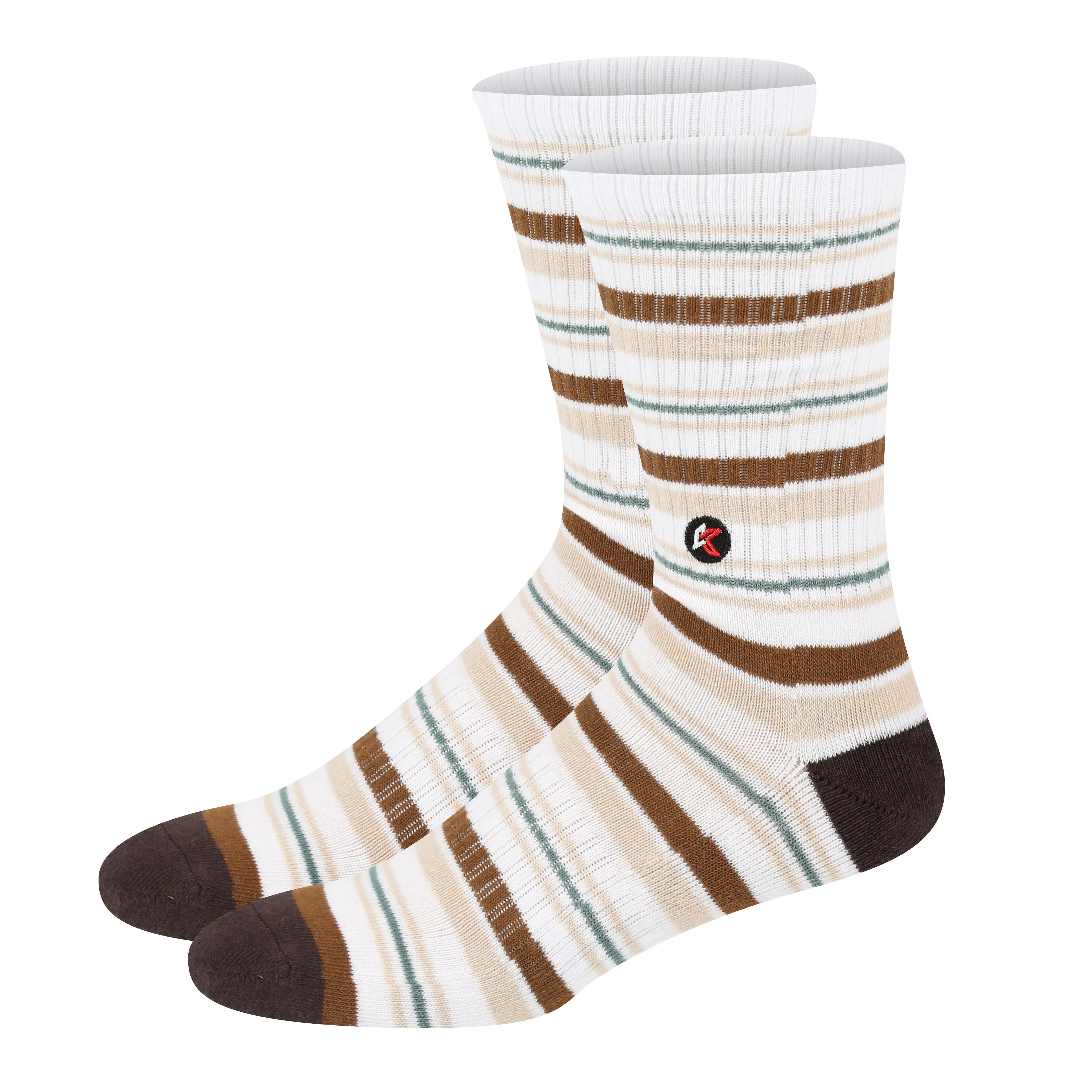 3 Pack White Stripe Crew Sock