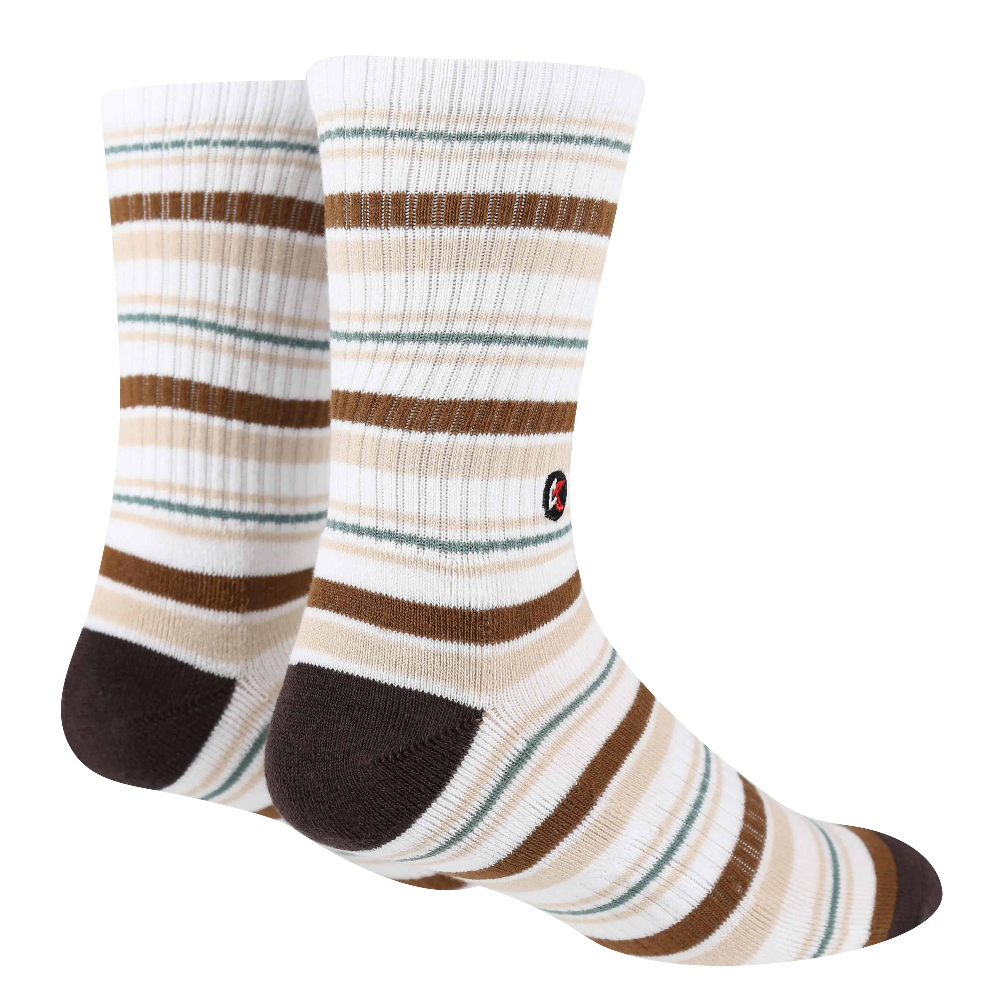 3 Pack White Stripe Crew Sock