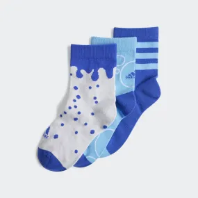 Adidas Kids Graphic Socks 3 Pair Pack - Halo Blue/Blue Burst/Lucid Blue