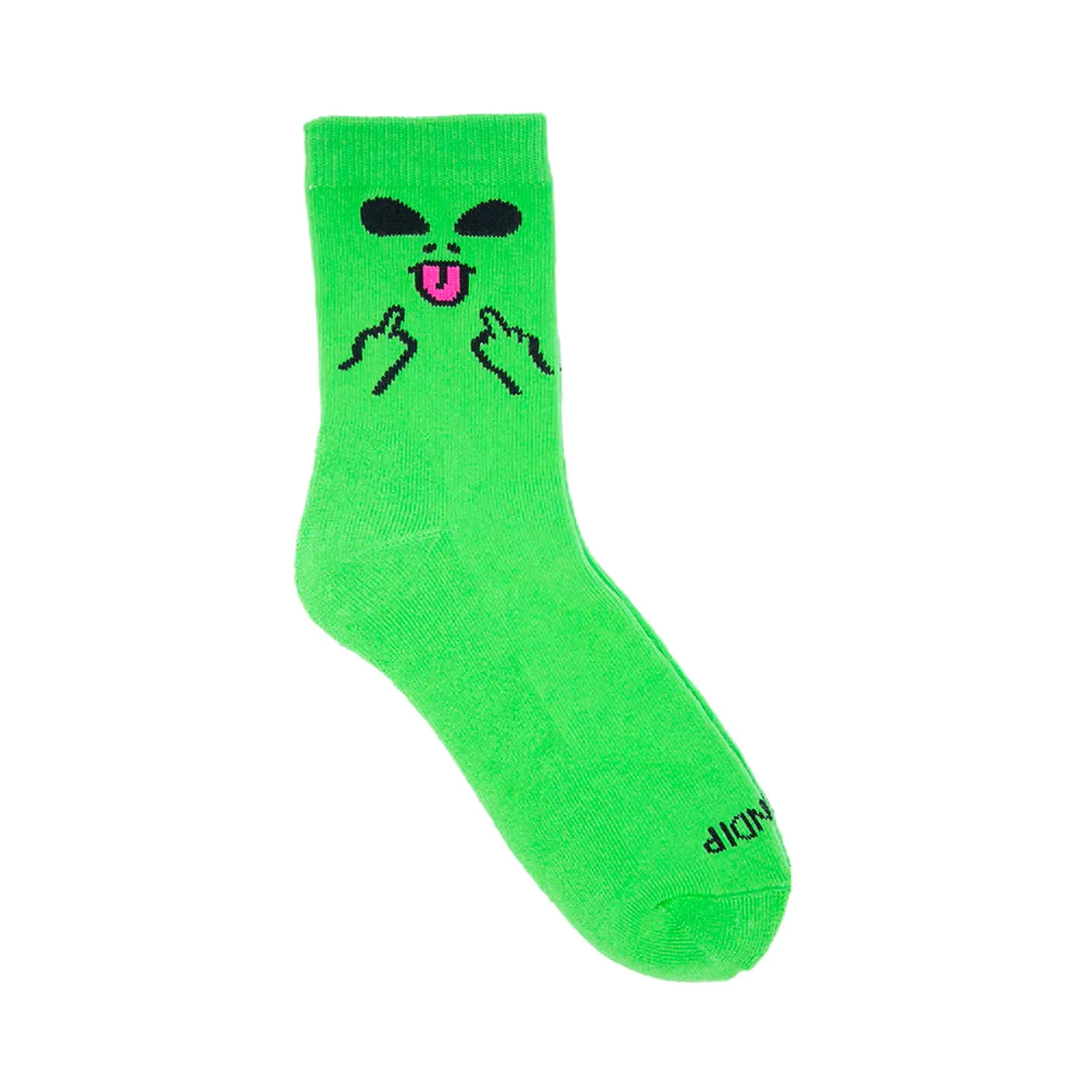 Alien Face Mid Socks (Green)