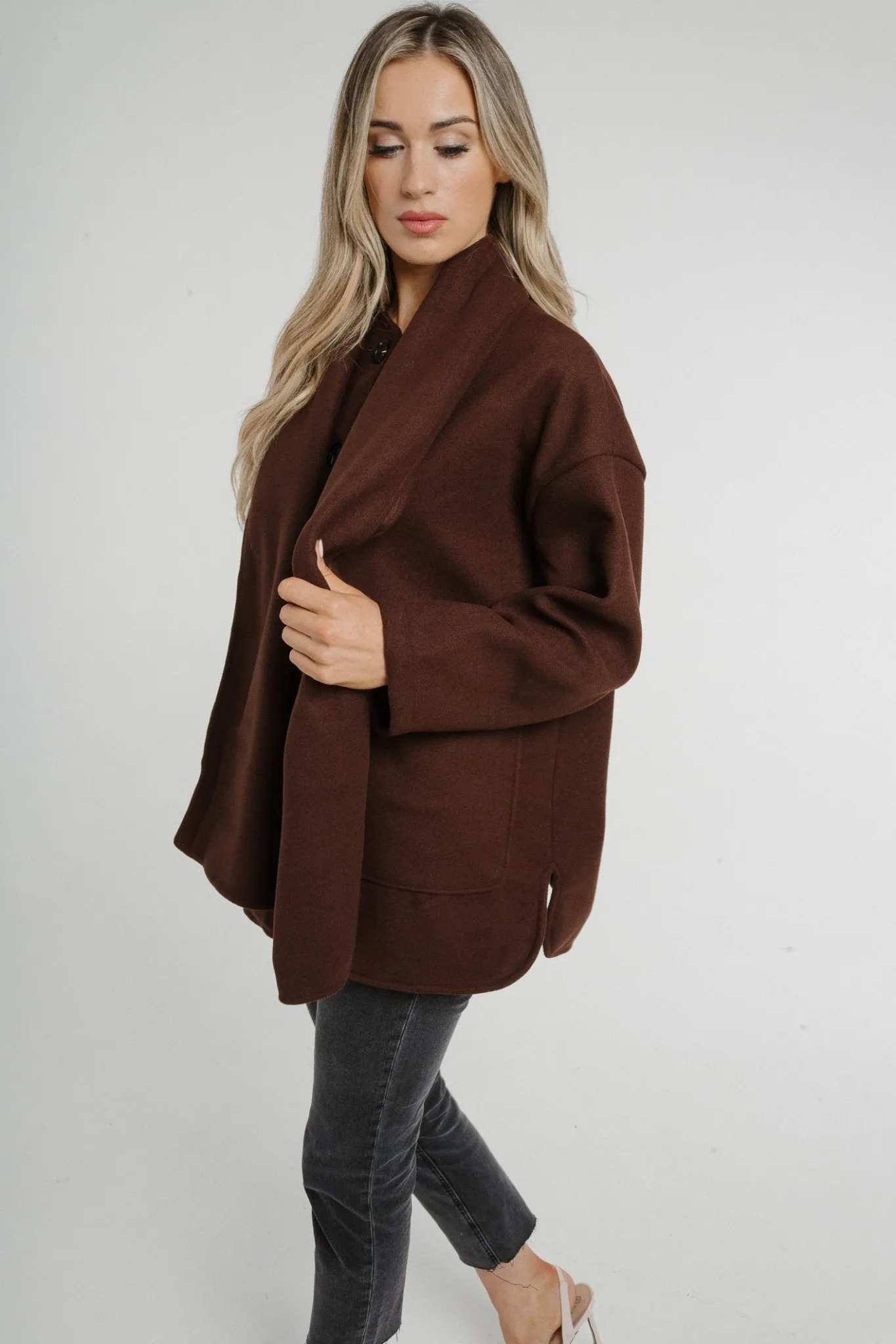 Aria Jacket With Scarf In Chocolate