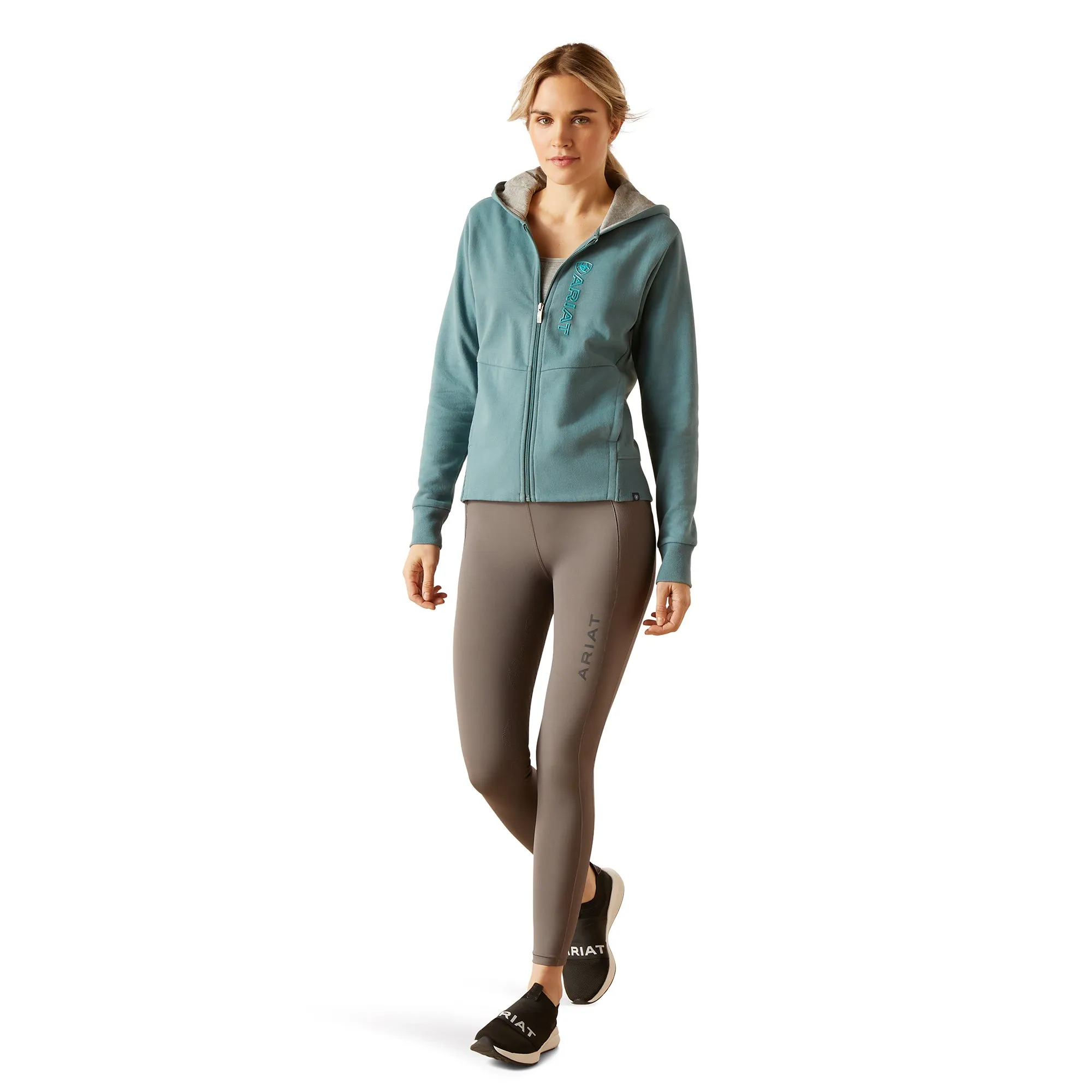 Ariat Women's Team Logo Full Zip Hoodie - Glacier Lake