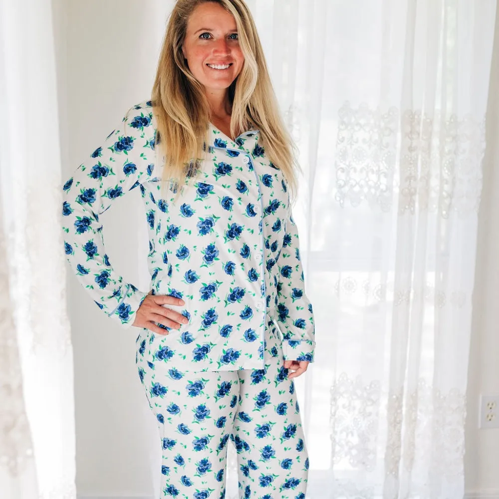 Azure Gardens Button Down Pajamas