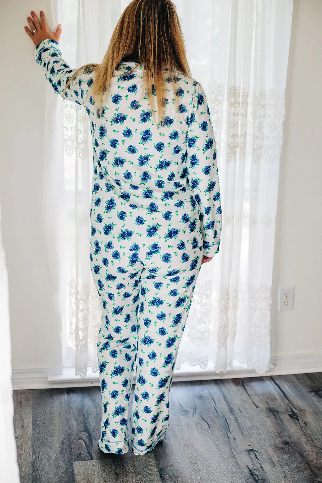 Azure Gardens Button Down Pajamas