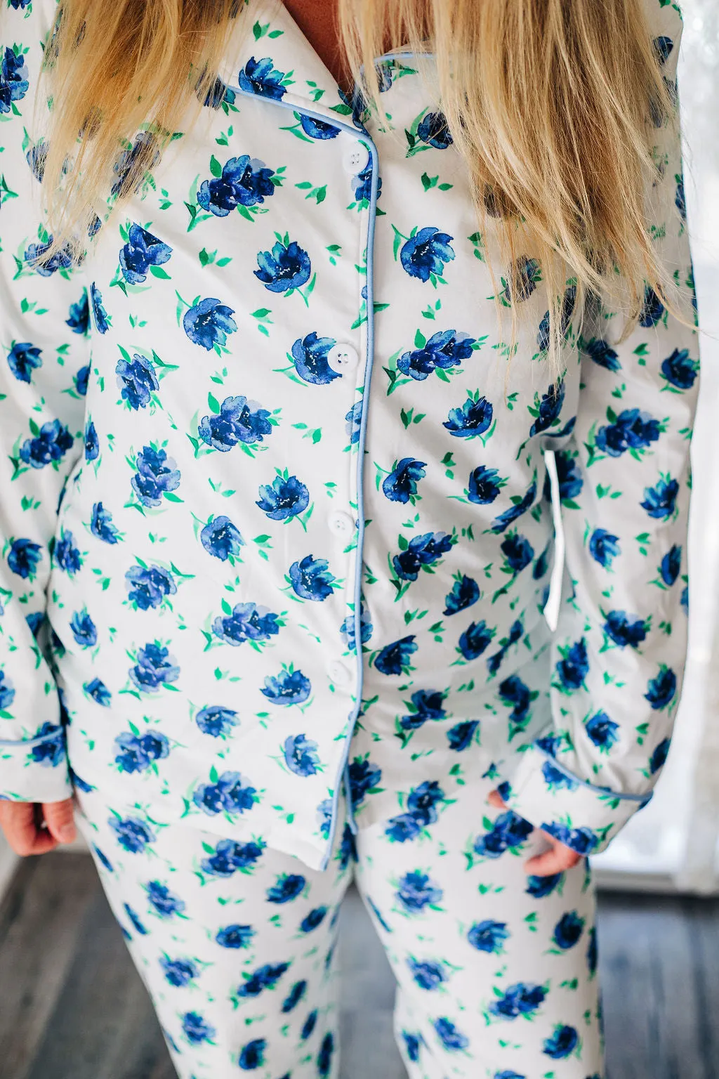 Azure Gardens Button Down Pajamas