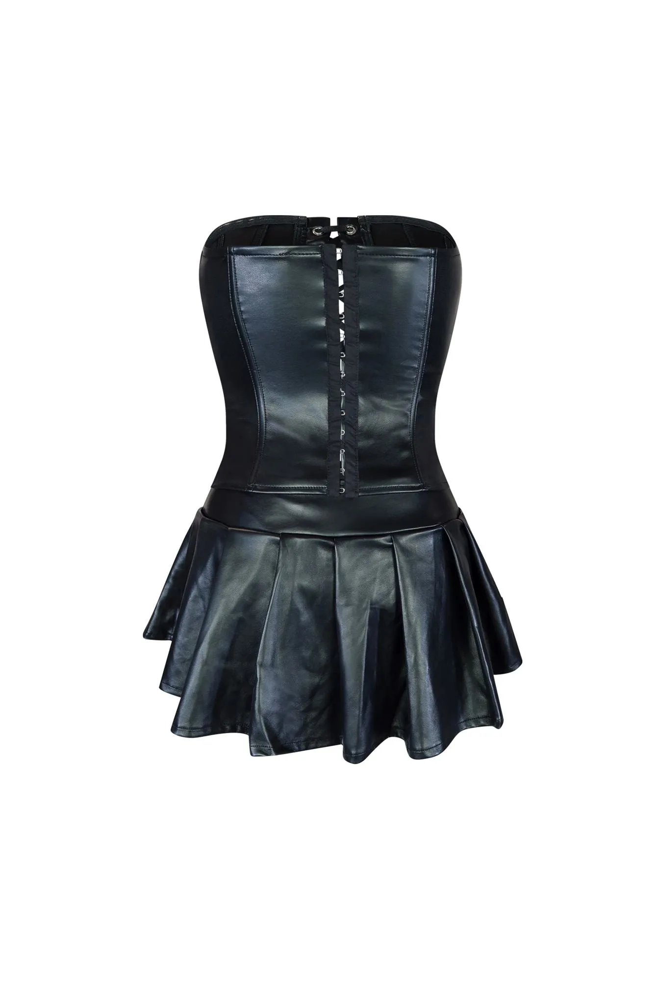 Battlefield Faux Leather Corset & Skirt SET