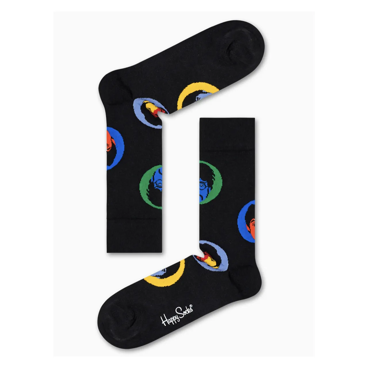 Beatles Bright Spot Black Sock