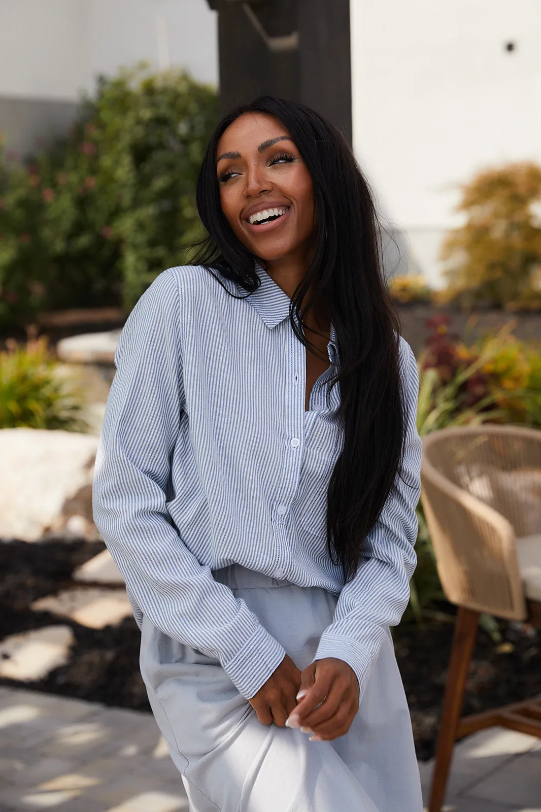 Blue Striped Button Down