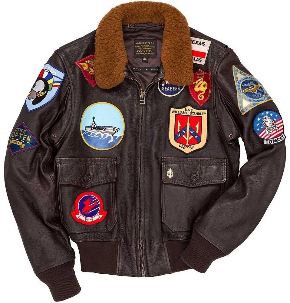 Cockpit USA Mens Reproduction Top Gun G-1 Leather Flight Jacket