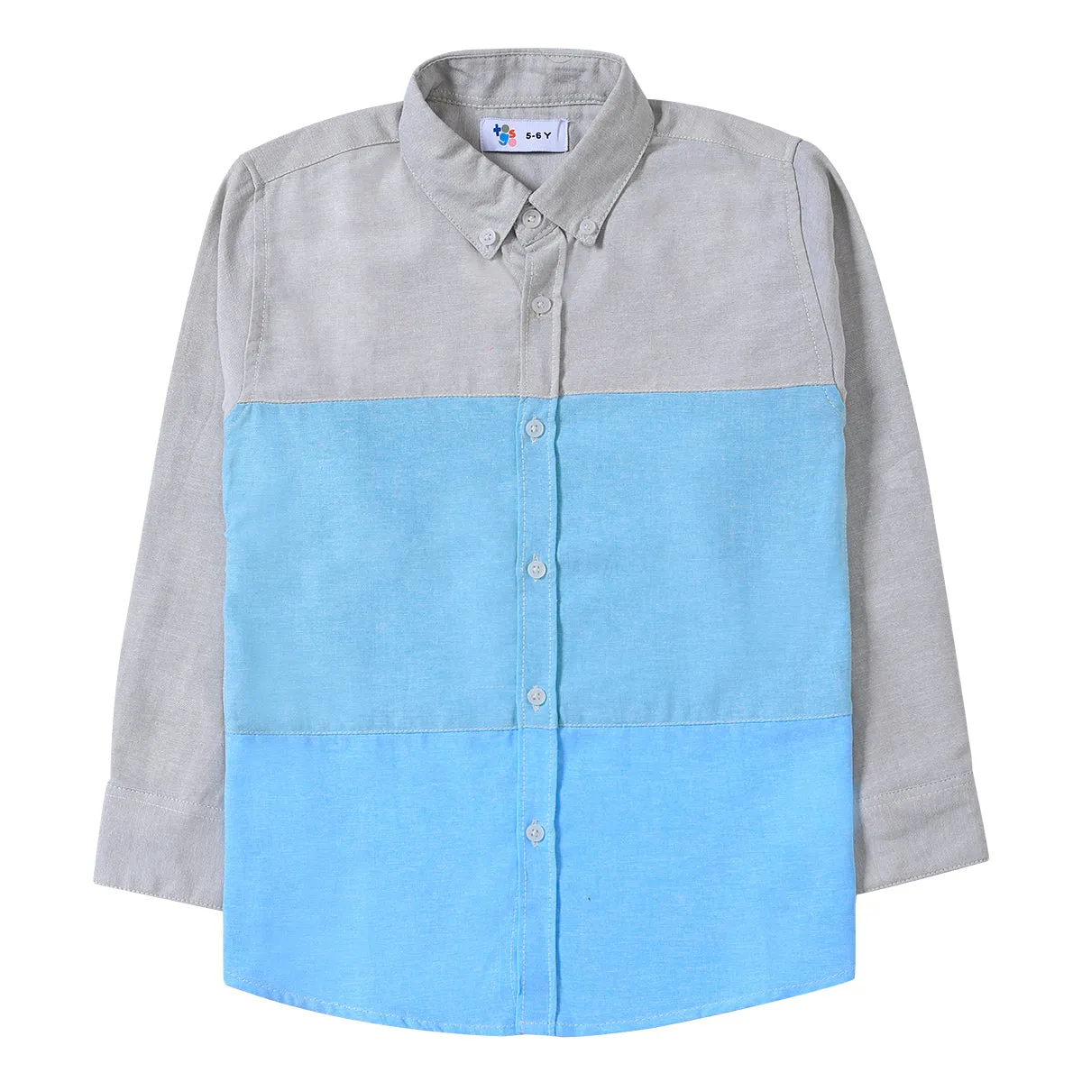 Color Blocking Button Down Shirt