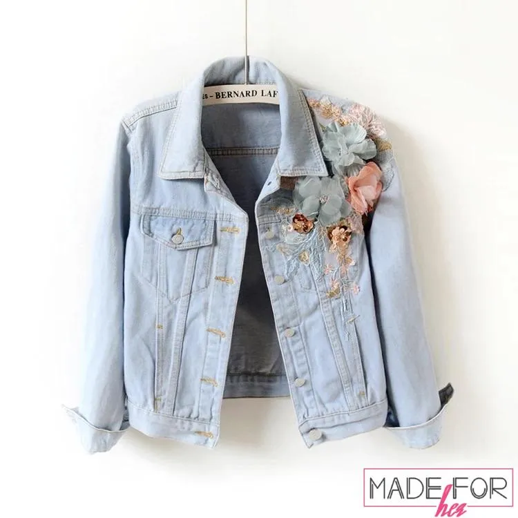 Customer Manasvi In Our 3D Embroidered Denim Jacket