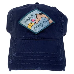 Dapplebay Dog & Pony Club Hat in Distressed Navy - One Size