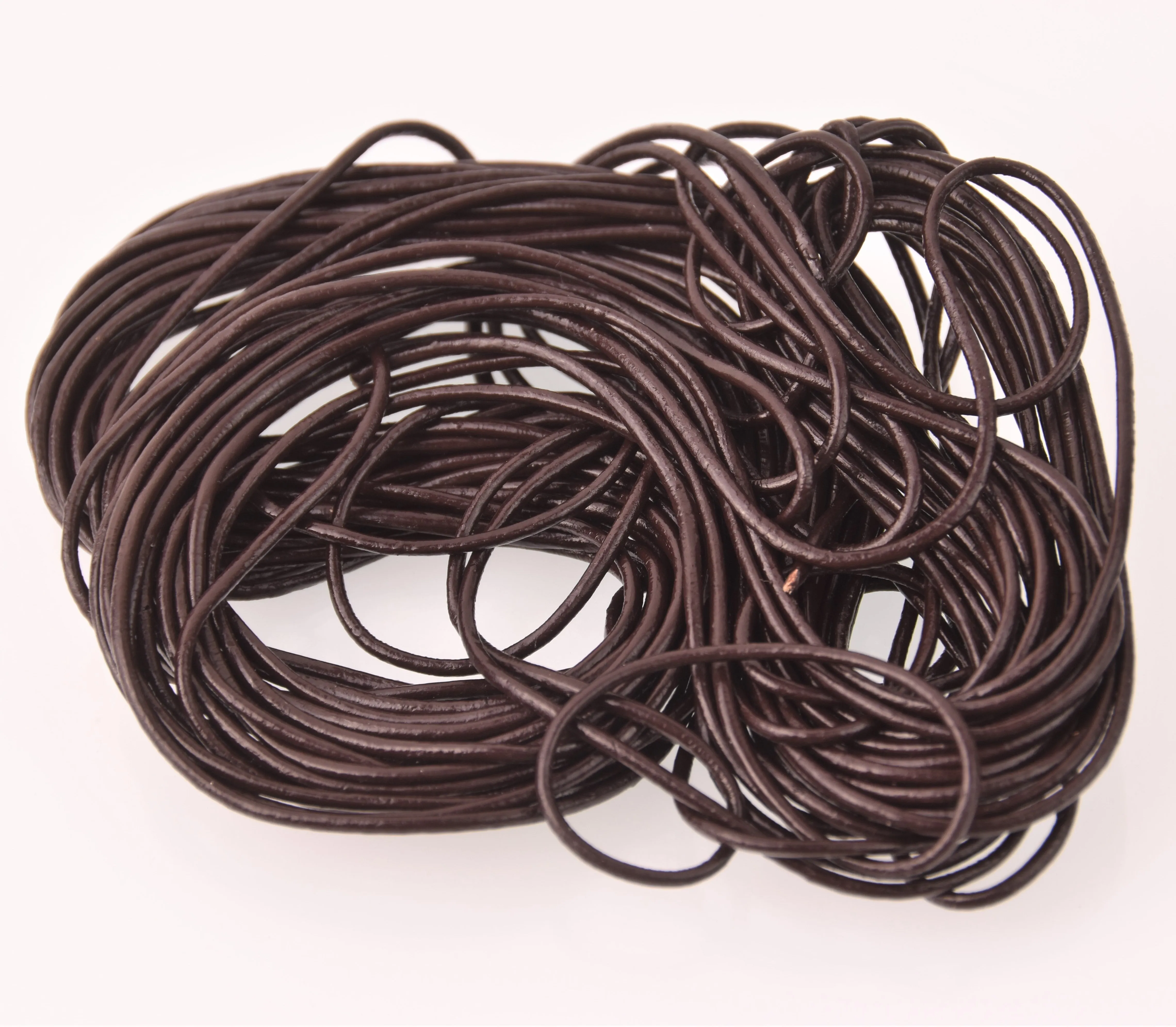 Dark Chocolate Brown Leather Cord, Round 1.5mm, Cowhide Leather, 10 meters, Lth0087