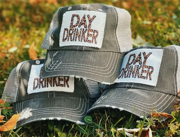 Day Drinker Leopard Patch Hat