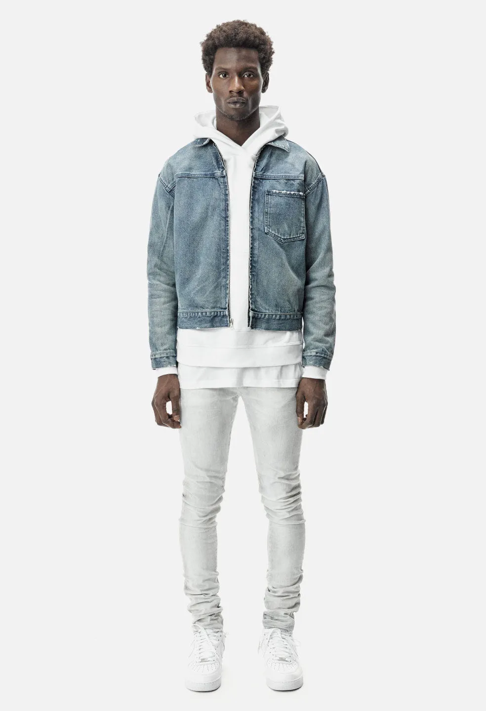 Denim Zip Blouson / Cadet Indigo