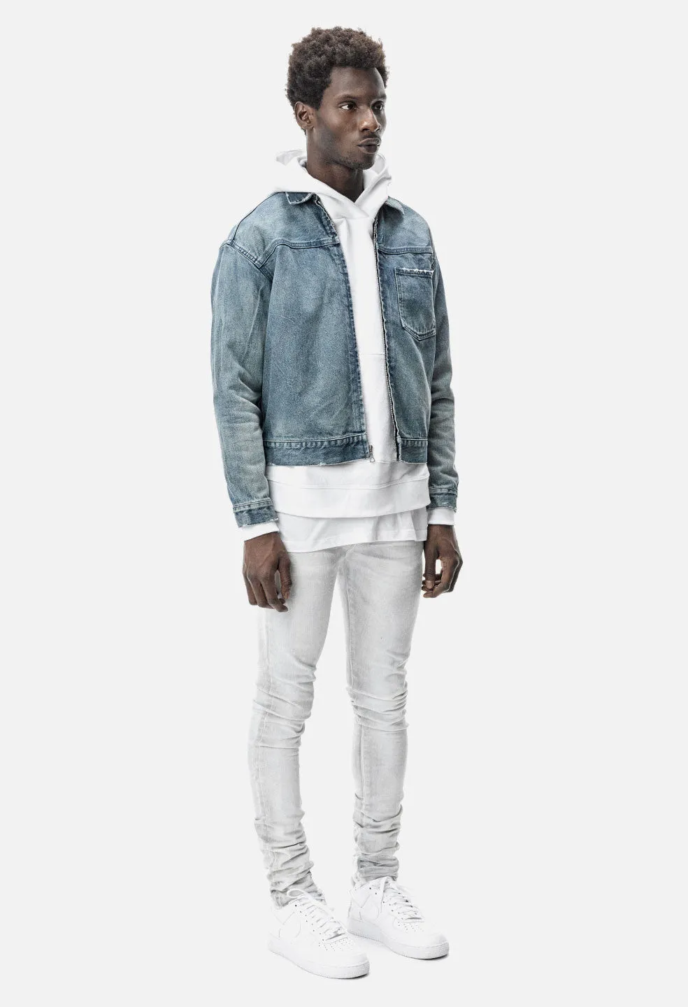 Denim Zip Blouson / Cadet Indigo