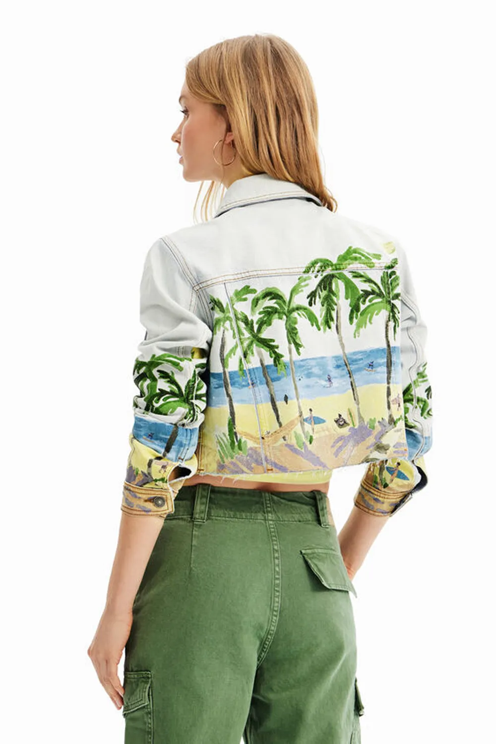 DESIGUAL SHORT TROPICAL DENIM JACKET