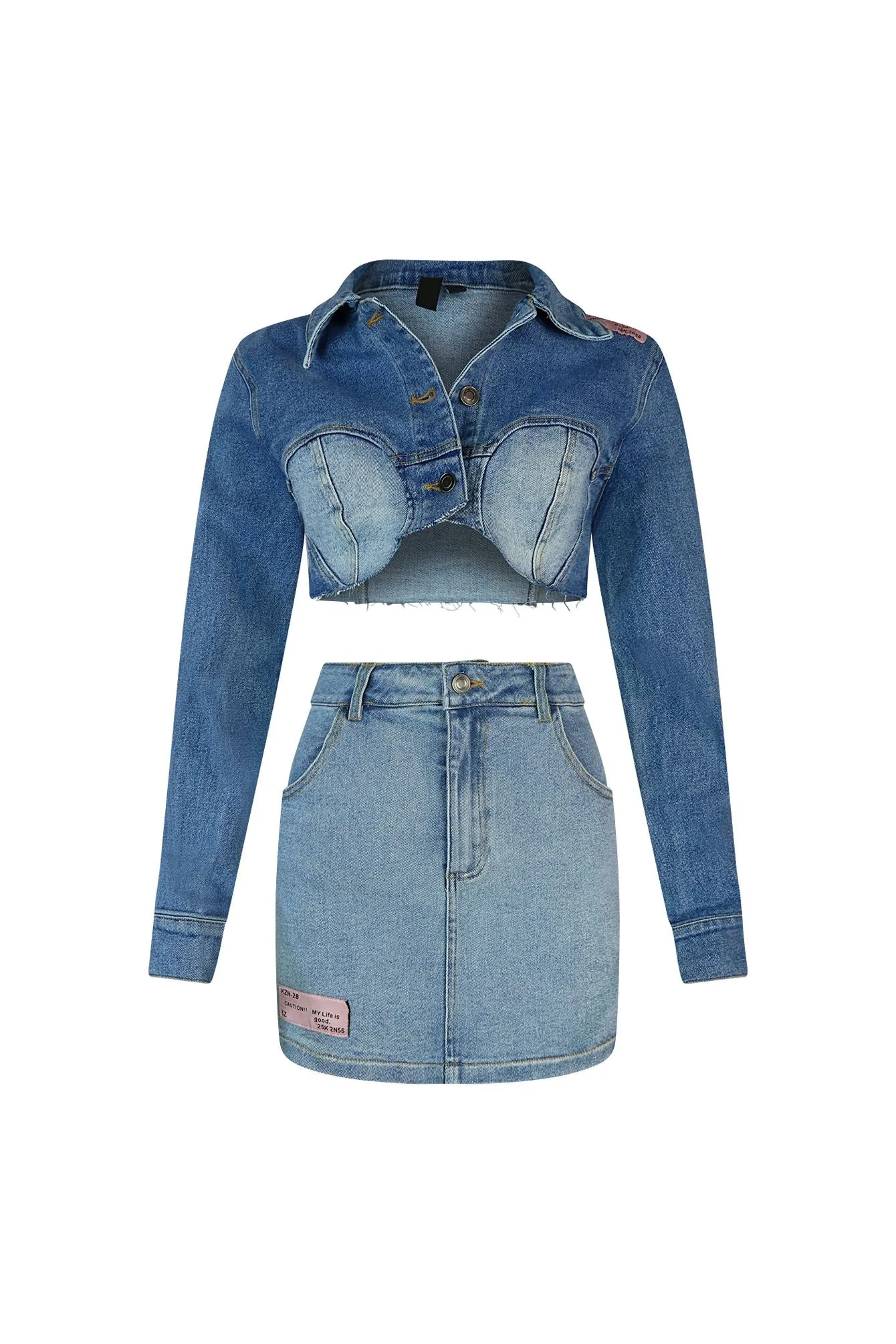 Everlie Denim Jacket & Skirt SET