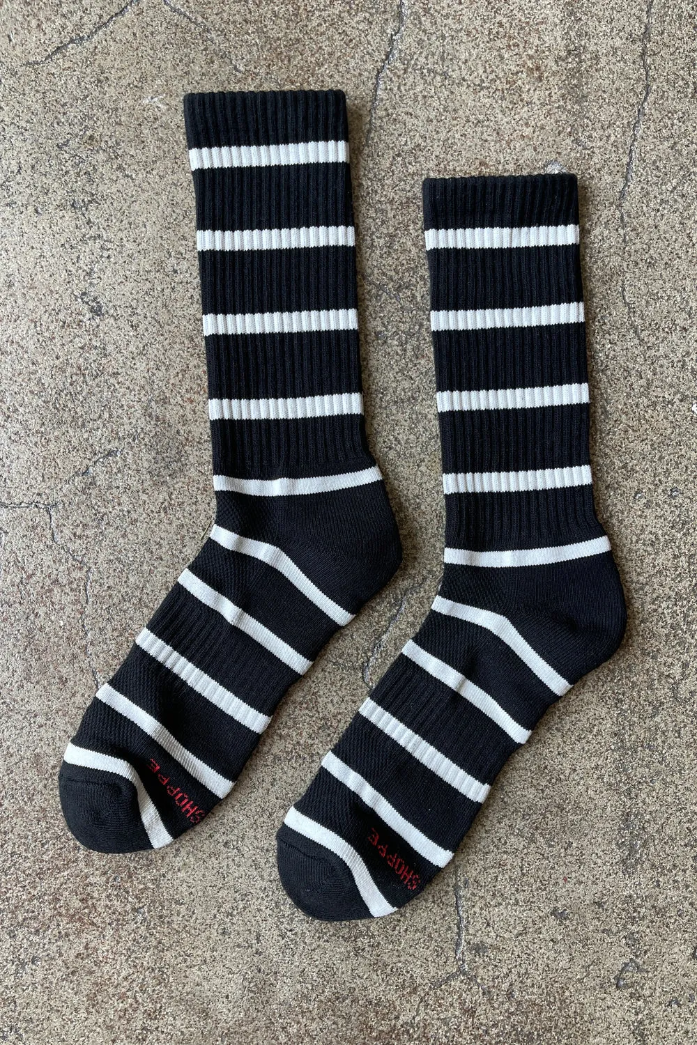 Extended Boyfriend Socks - Black Stripe