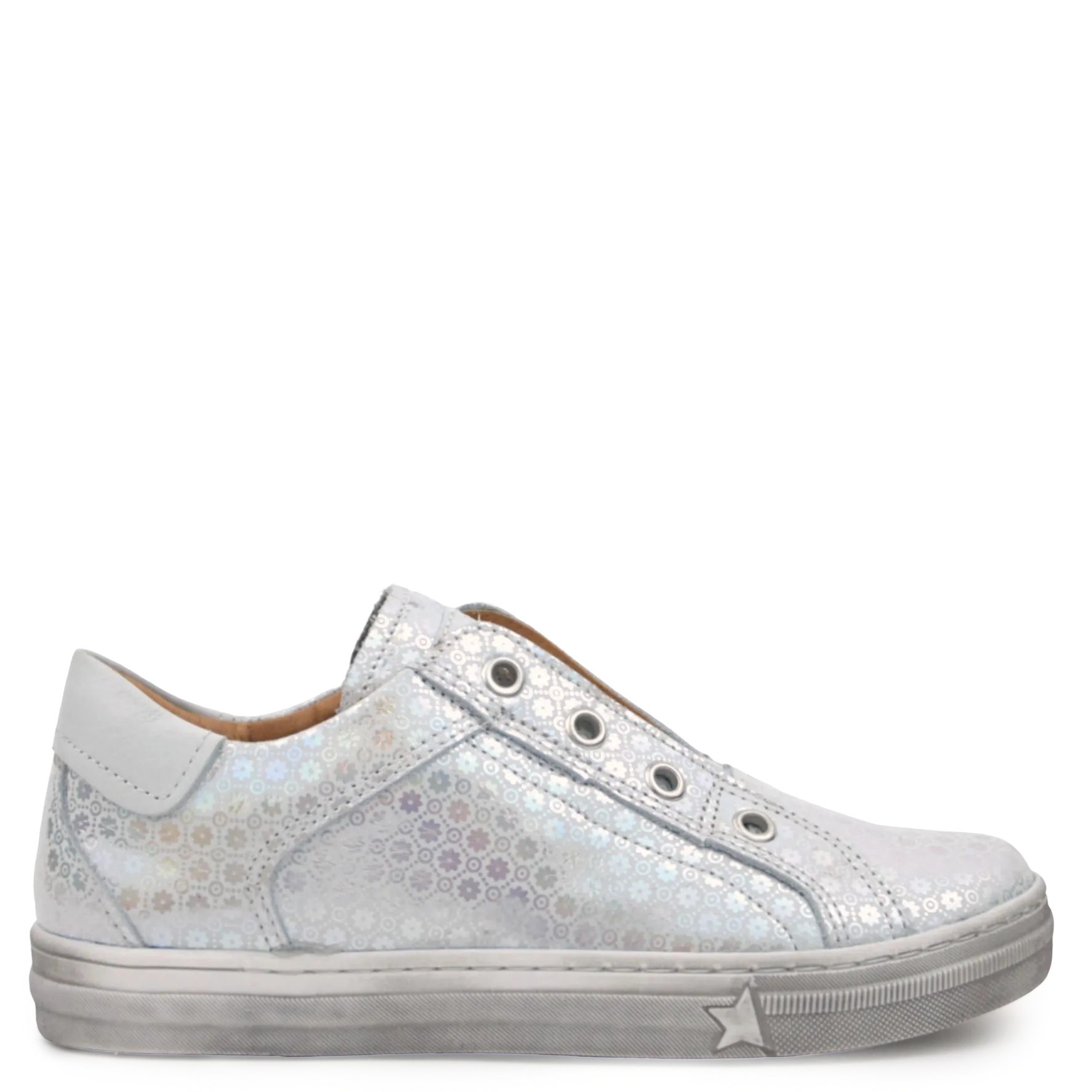 Froddo low leather sneaker - white silver