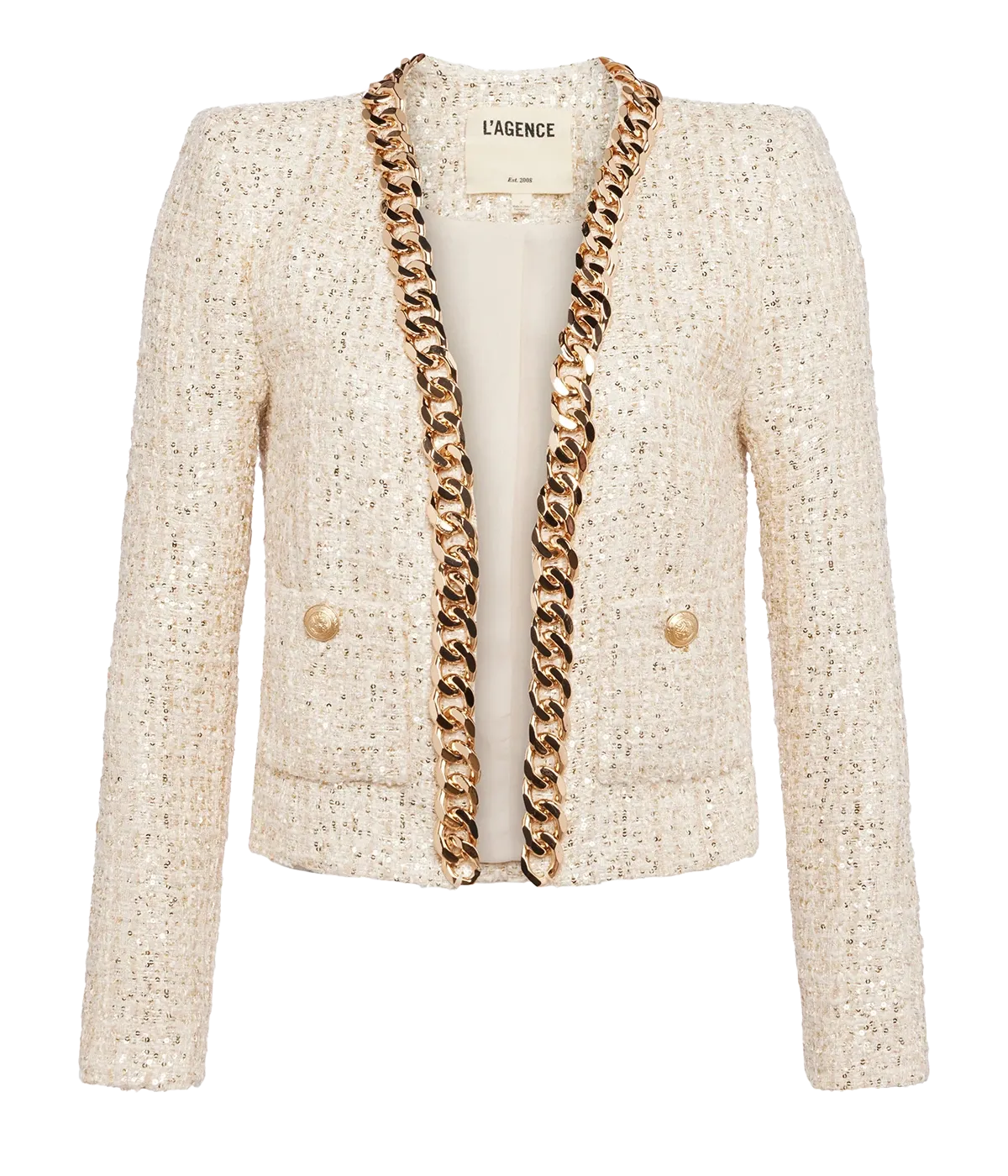 Greta Chain Jacket in Champagne & Gold