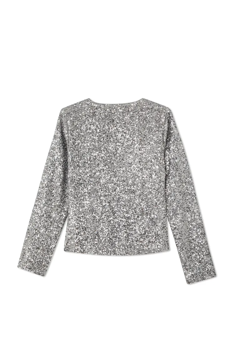 Gunmetal Alexa Sequin Cardigan