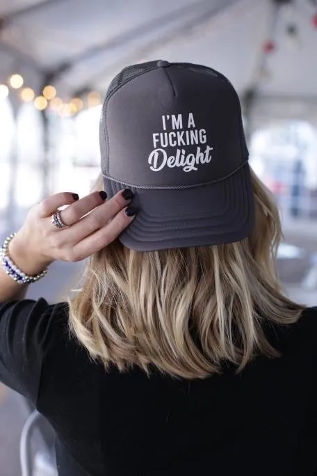 I’m a Delight Trucker Hat- Gray & White