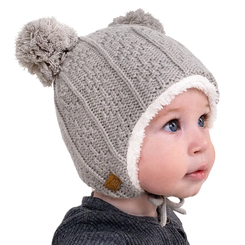 Jan & Jul Gray Bear Earflap Beanie