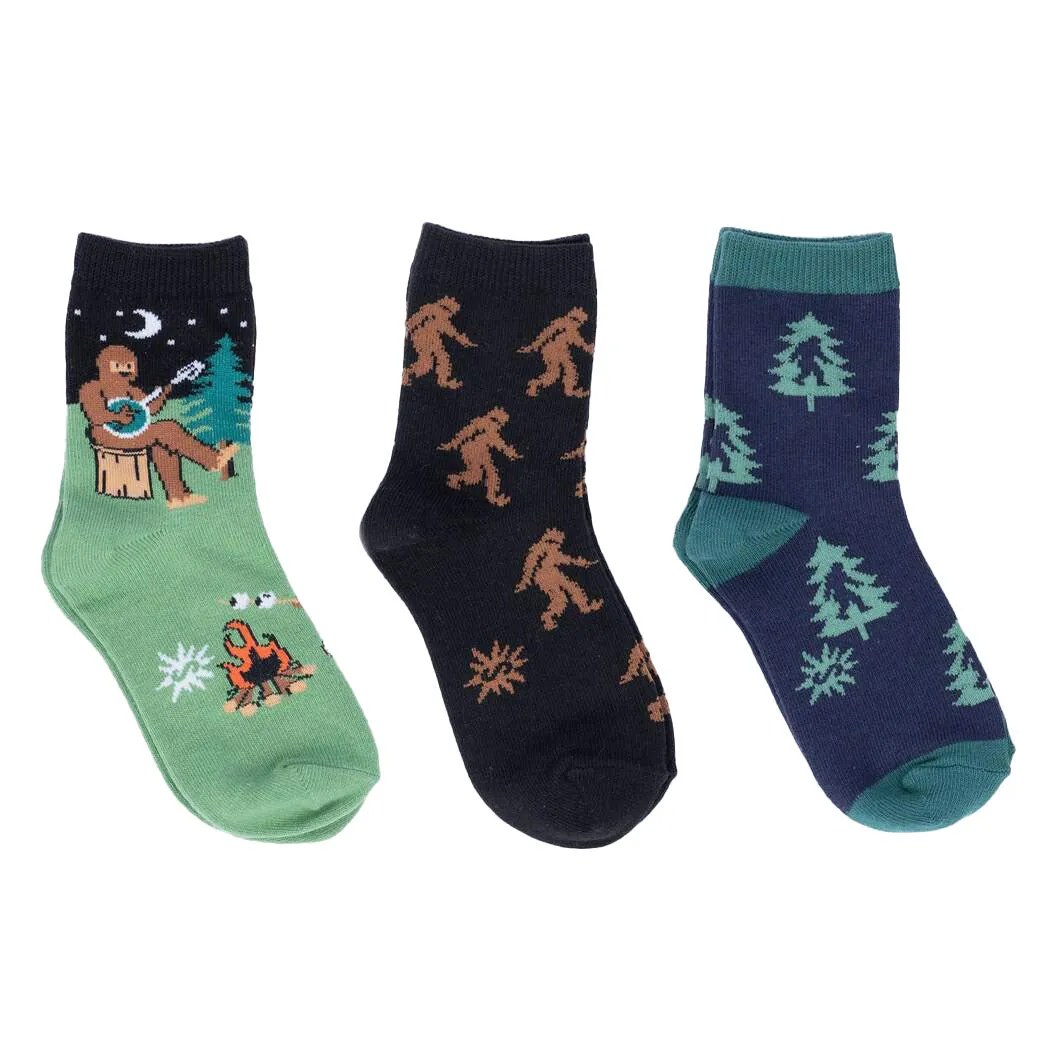 Junior Sasquatch Campout Crew Socks 3-Pack