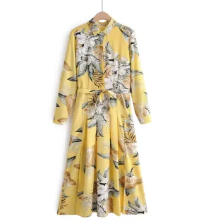 Kayla Floral Print Button Down Dress