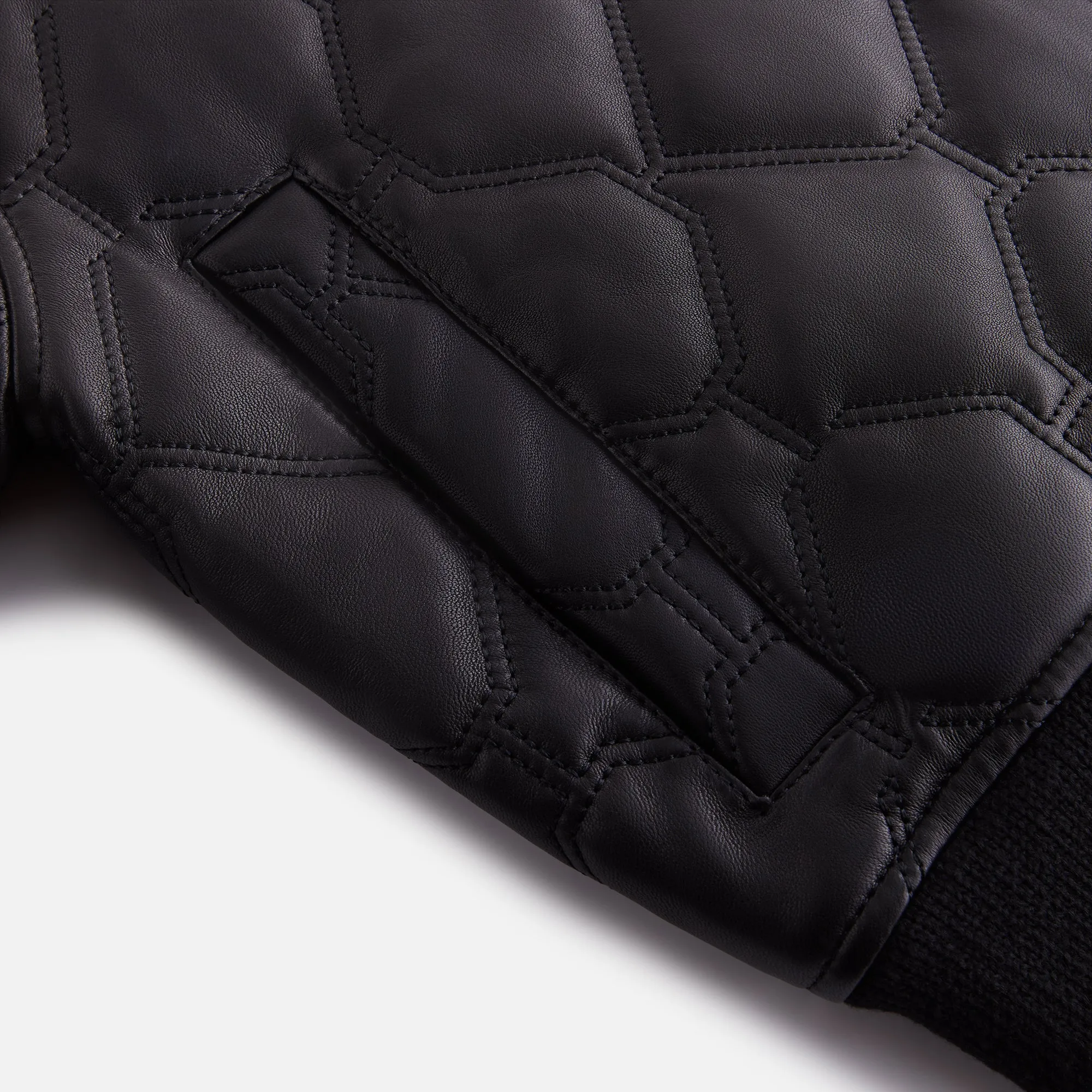 Kith Women Colton Quilted Logo Leather Bomber - Black