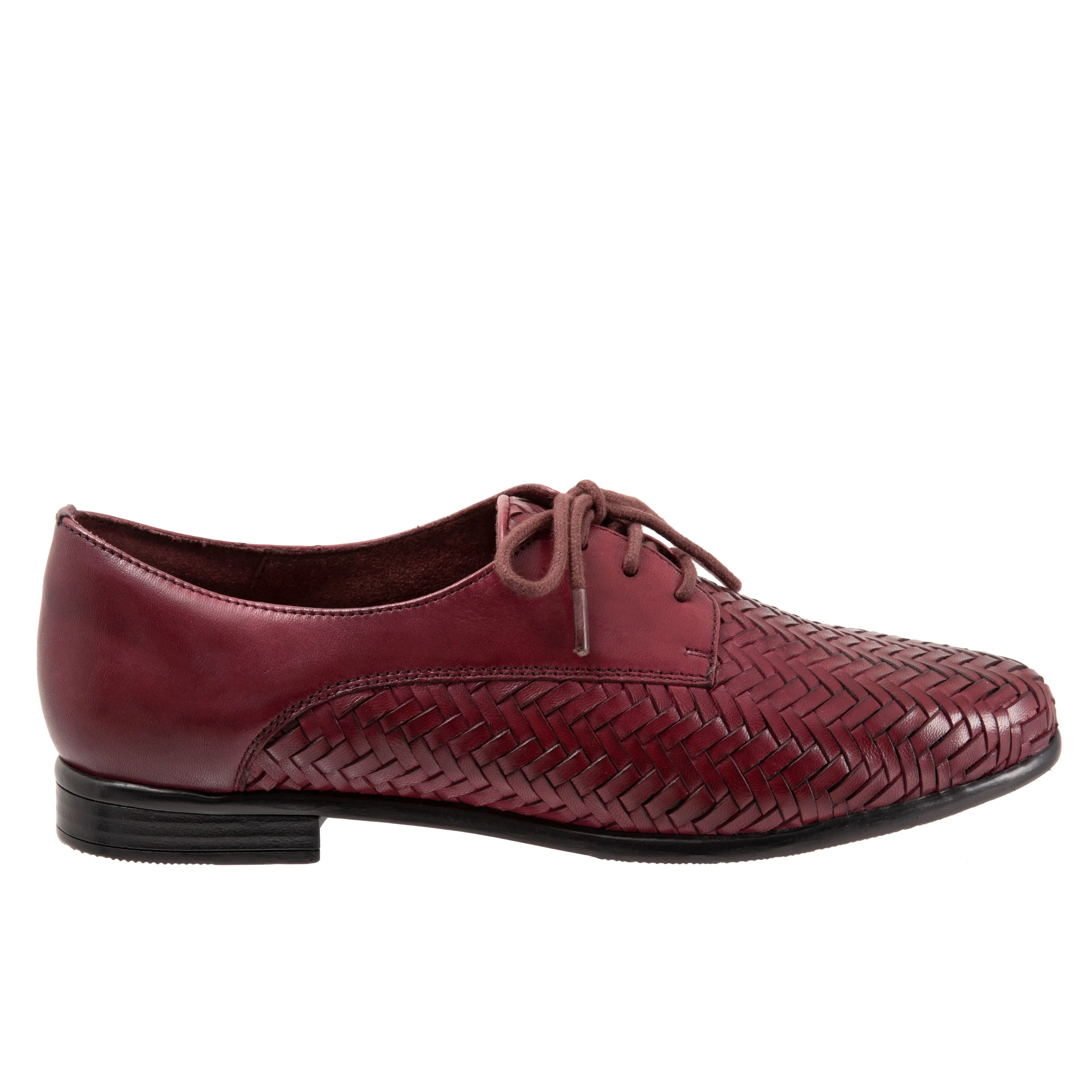 Lizzie Herringbone Burgundy Lace up Shoes