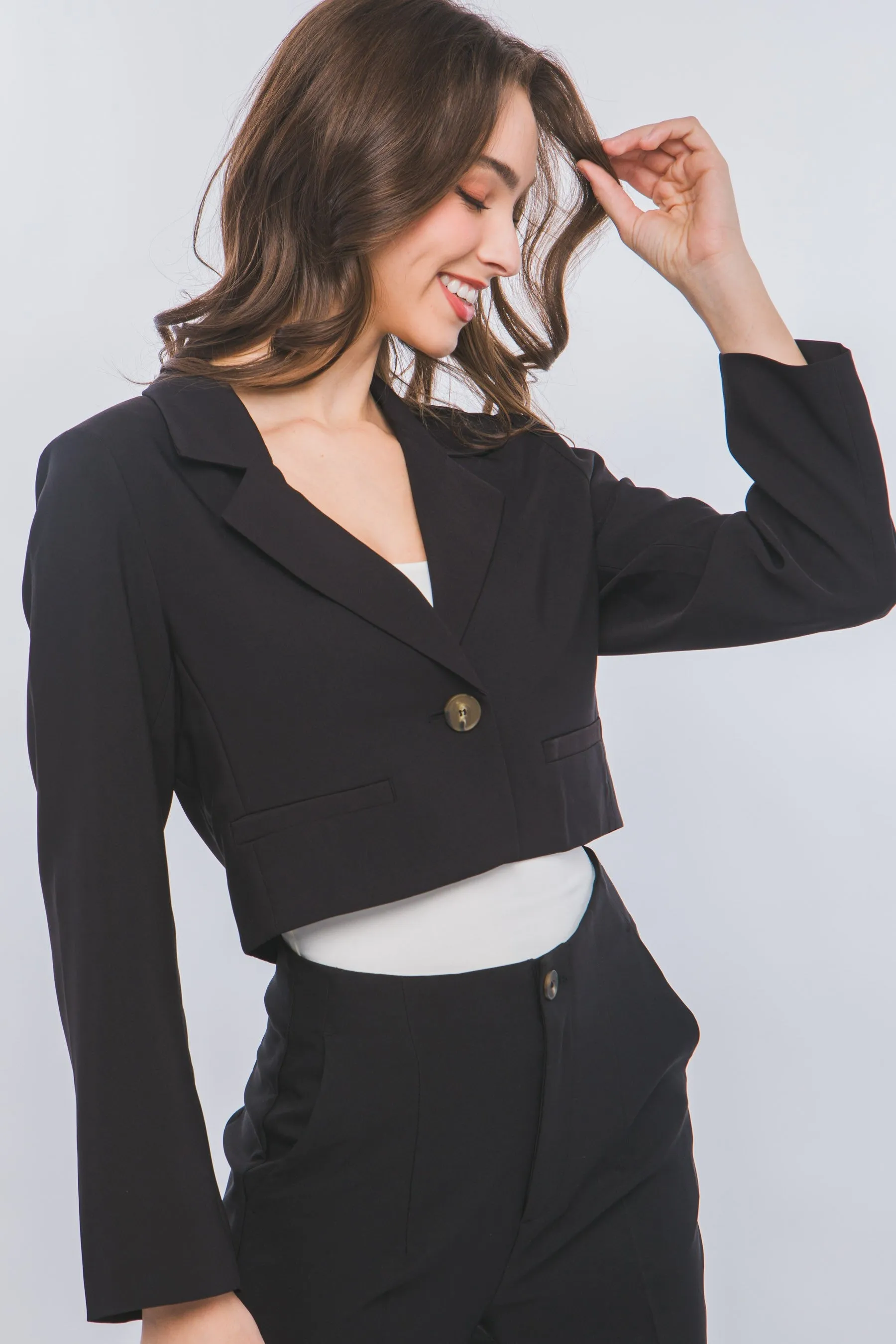 Long Sleeve Vertigo Cropped Blazer Jacket