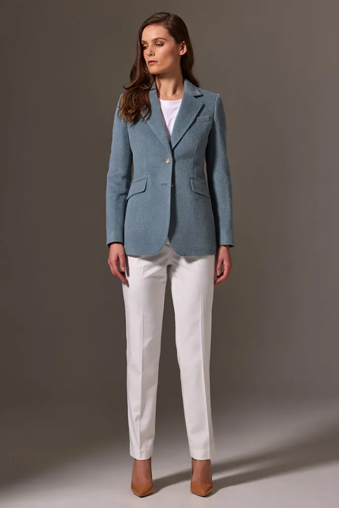 Lucia Jacket - Sky Blue Wool & Alpaca