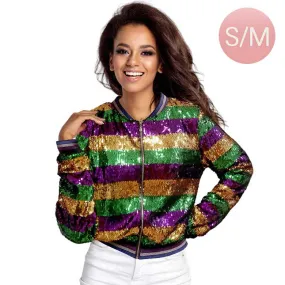 Mardi Gras Sequin Zipper Jacket