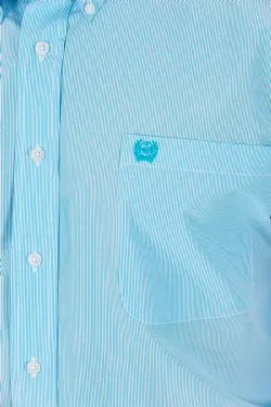 MEN'S CINCH TENCEL LIGHT BLUE MICRO STRIPE BUTTON-DOWN WESTERN SHIRT