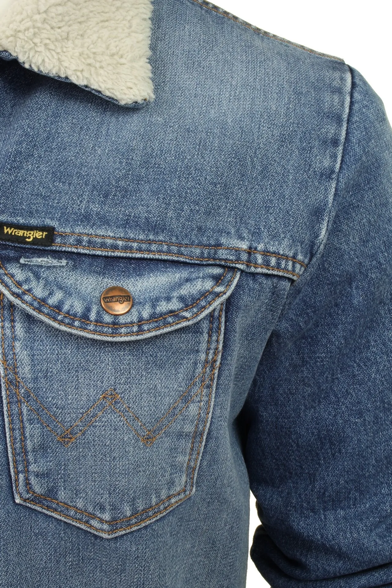 Mens Wrangler Denim 'Sherpa' Jacket