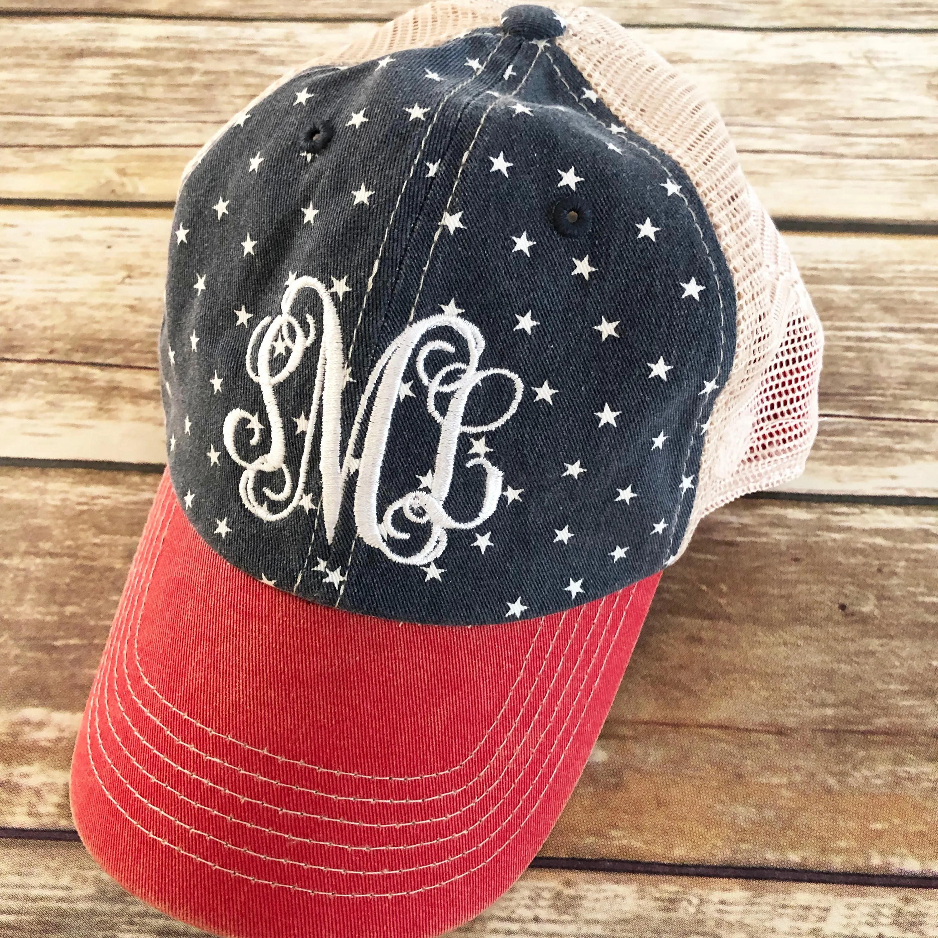 Monogrammed American Star Baseball Hat