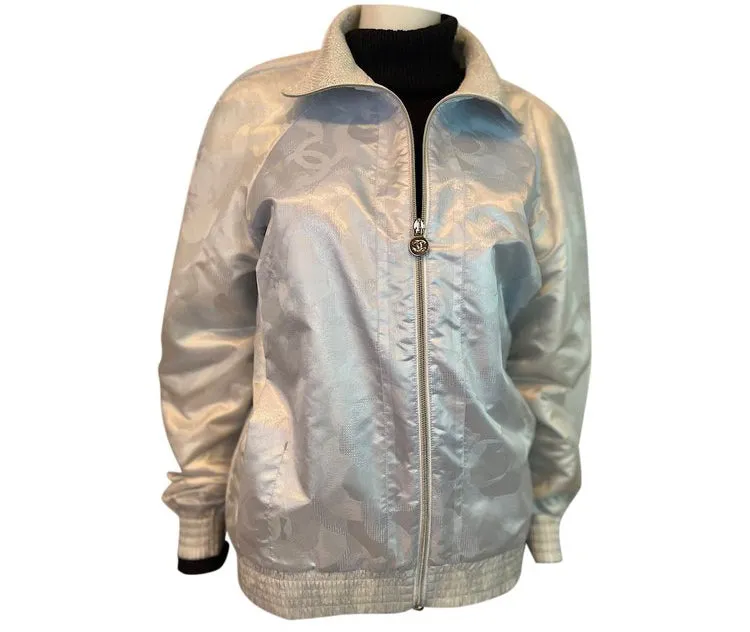 NWT Chanel 17P 2017 Spring Windbreaker Bomber Jacket FR 42 US 8/10