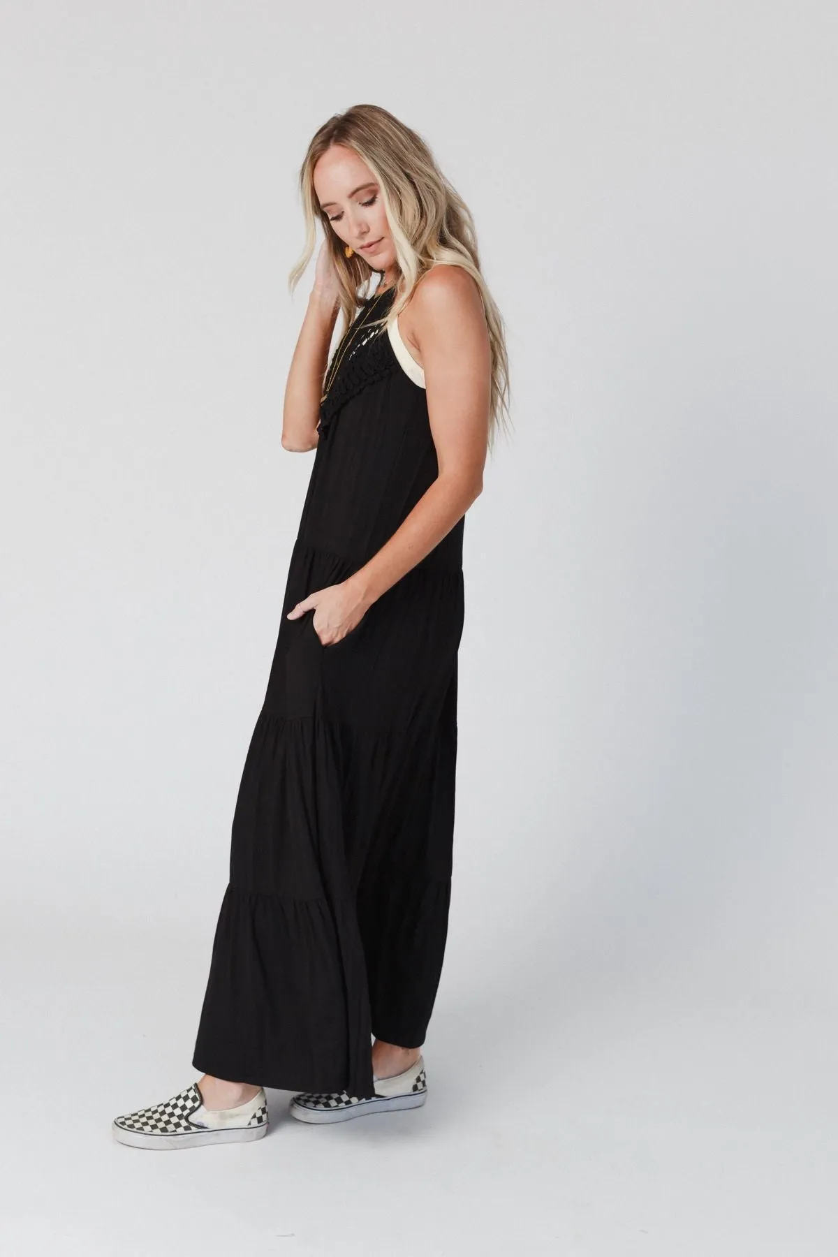 Perfection Tiered Maxi Dress - Black