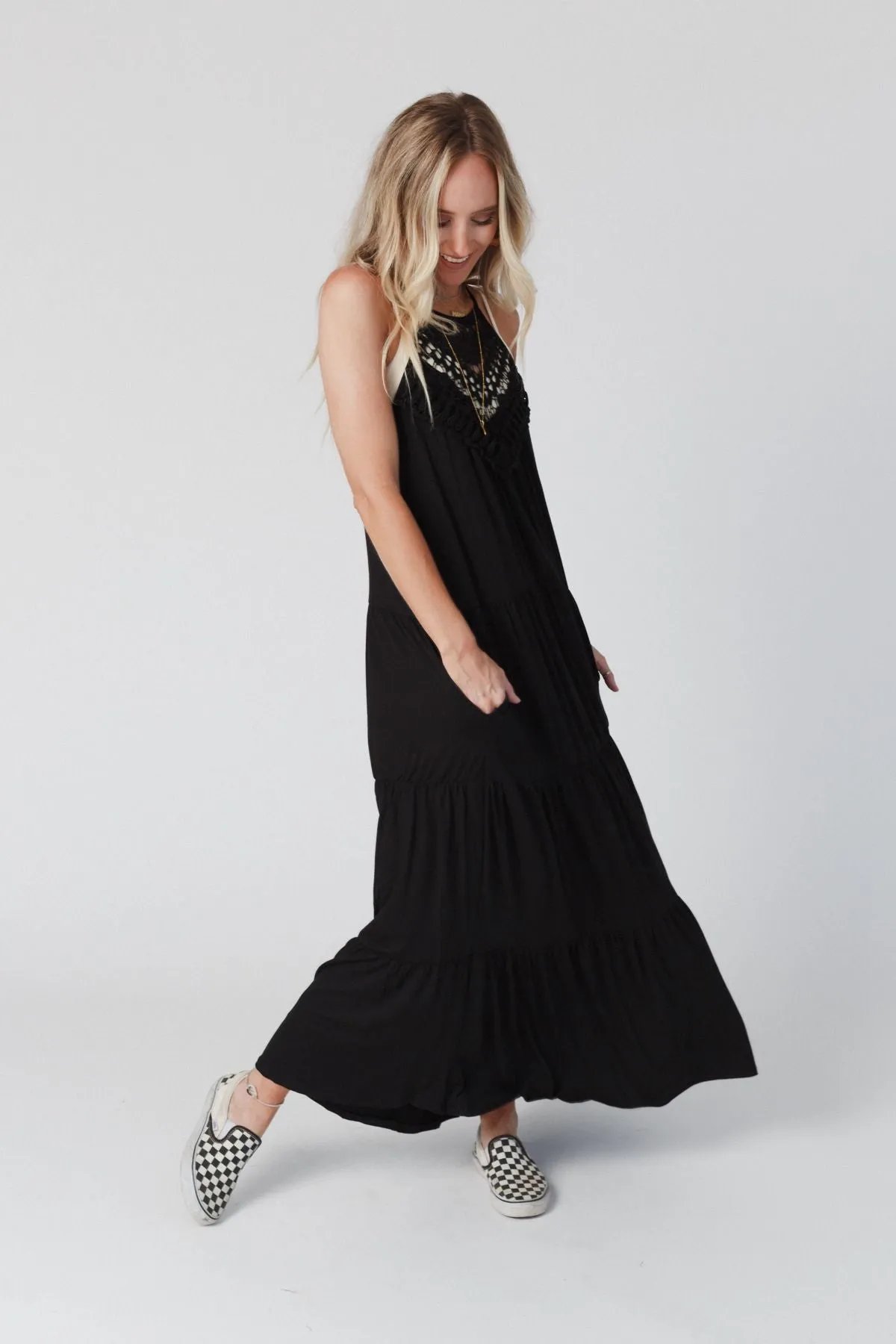 Perfection Tiered Maxi Dress - Black