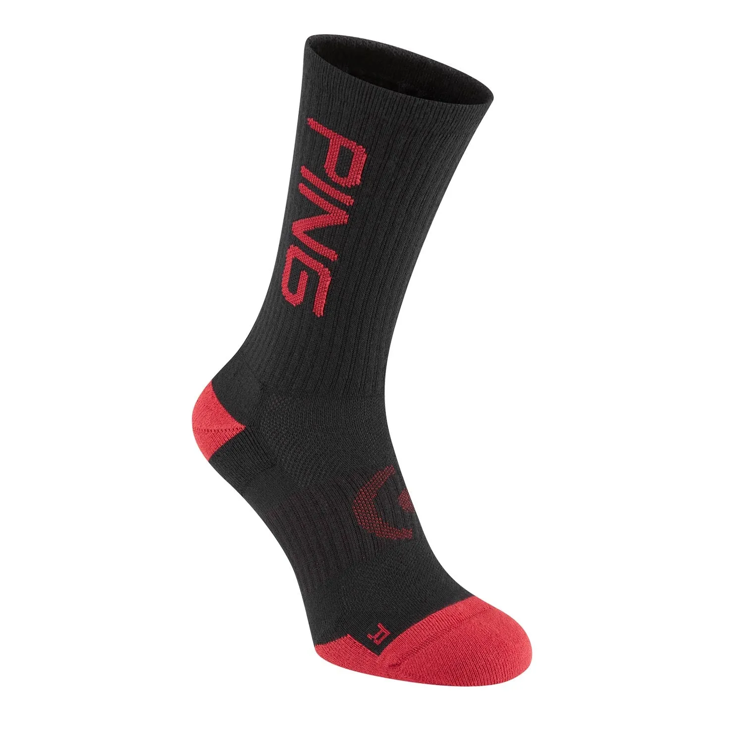 Ping Logo Golf Socks 2 Pack - Grey/Black Multi