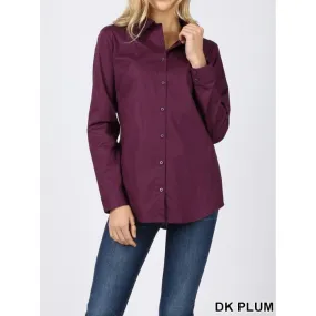 Plum Button Down Top