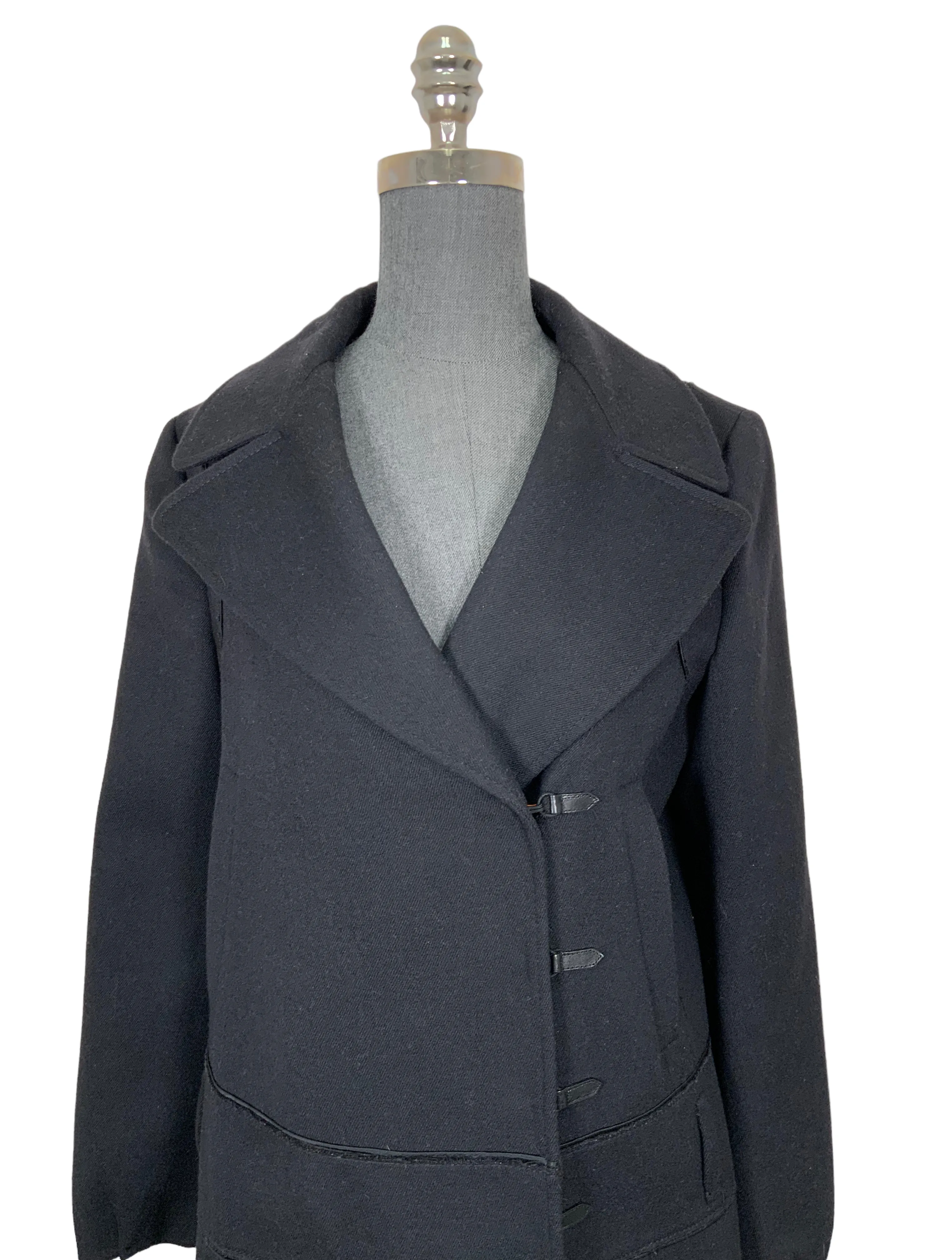 PRADA Asymmetrical Wool Jacket with Fur Pocket Size M