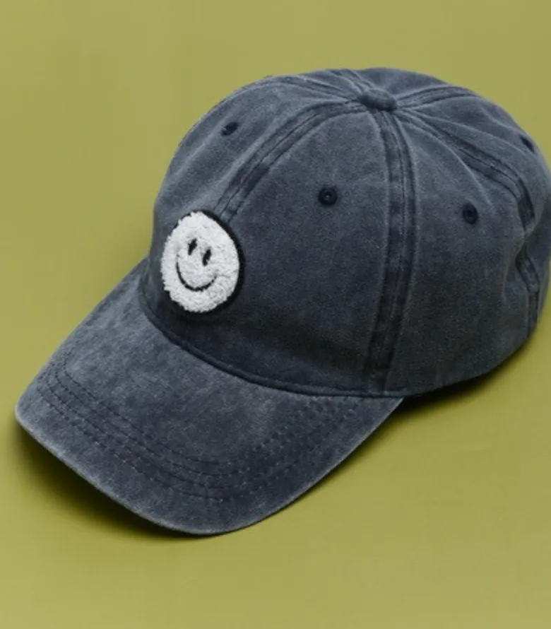 Puffy Happy Face Baseball Cap