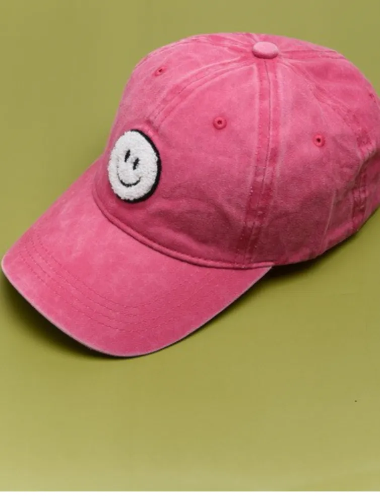 Puffy Happy Face Baseball Cap