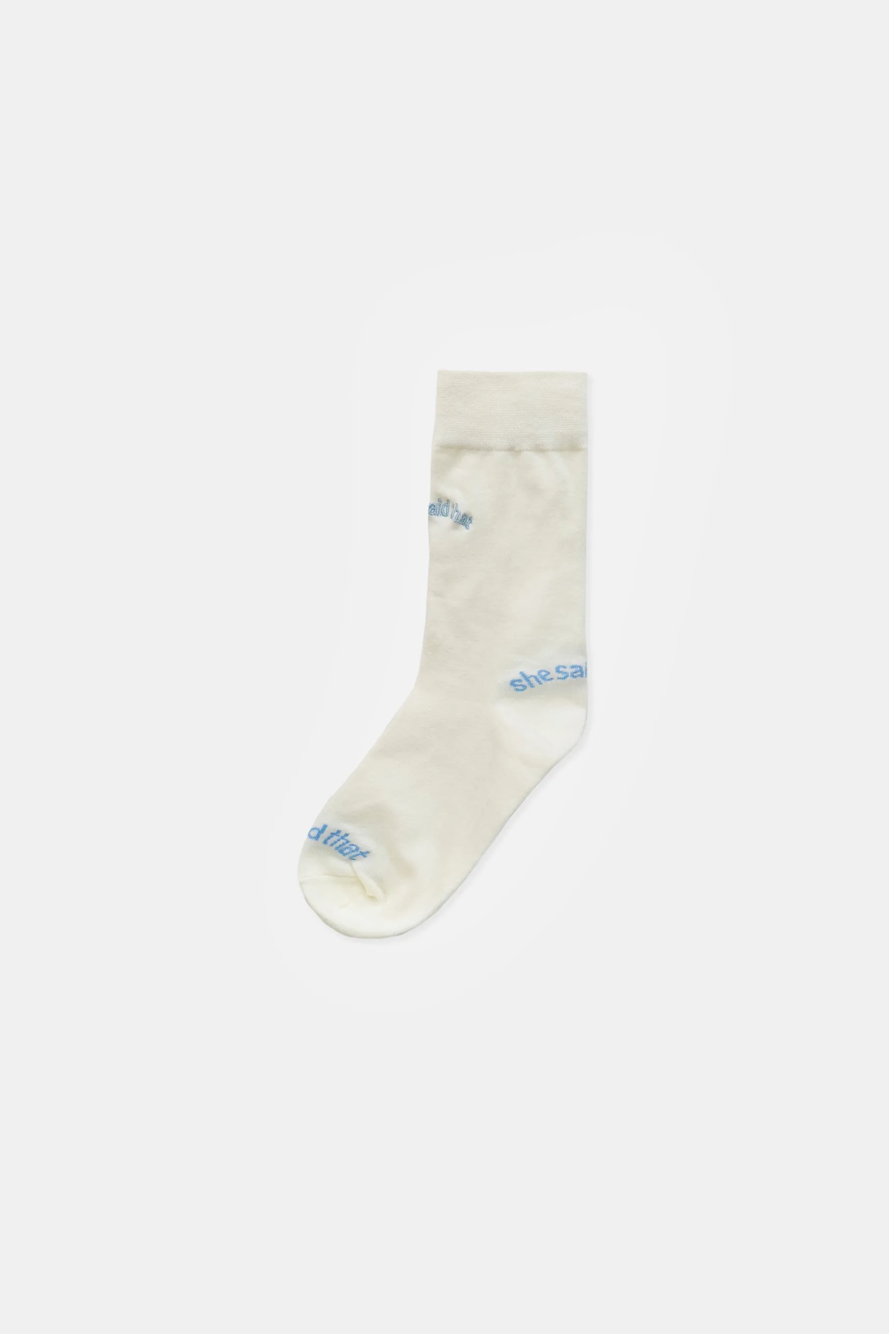 "She Said That" Cotton Socks, Light Blue