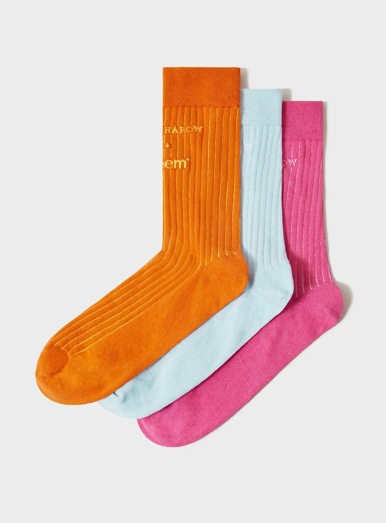 Recycled Ribbed Cotton Pop Colour Men's Socks Multi Pack