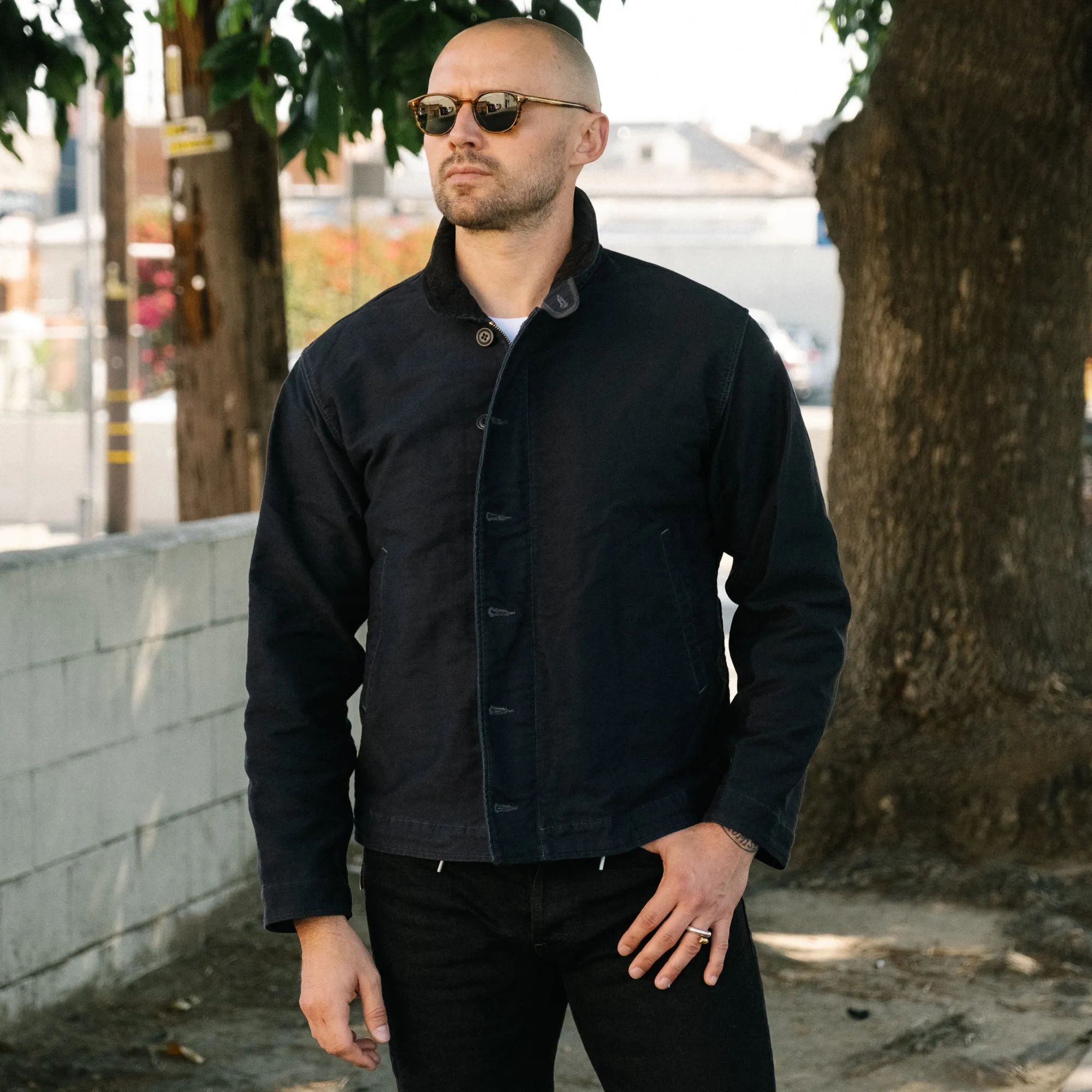 Dark Navy RRL Jungle Cloth Deck Jacket - Optimized E-commerce Title