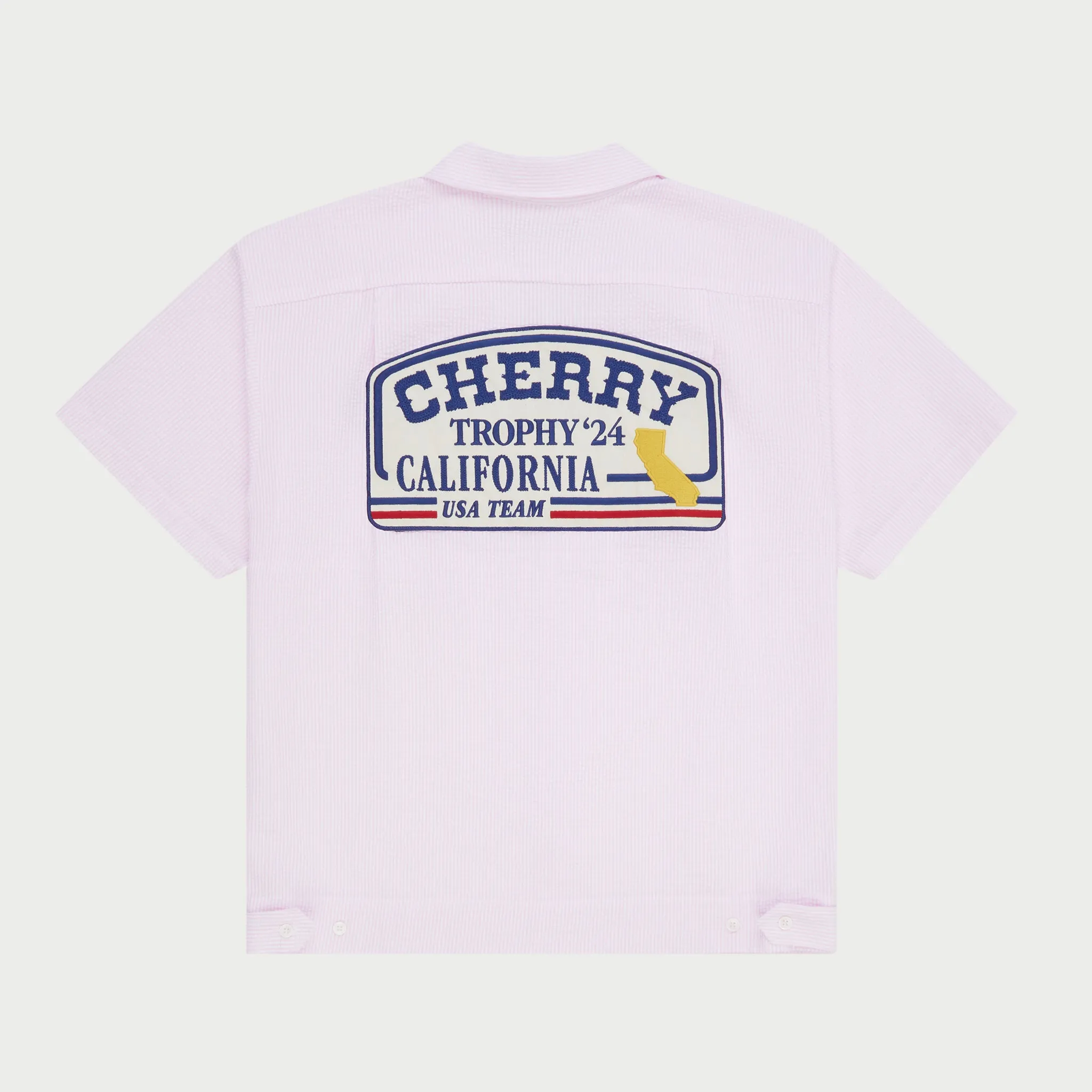 Seersucker Trophy Mechanic Shirt (Pink)